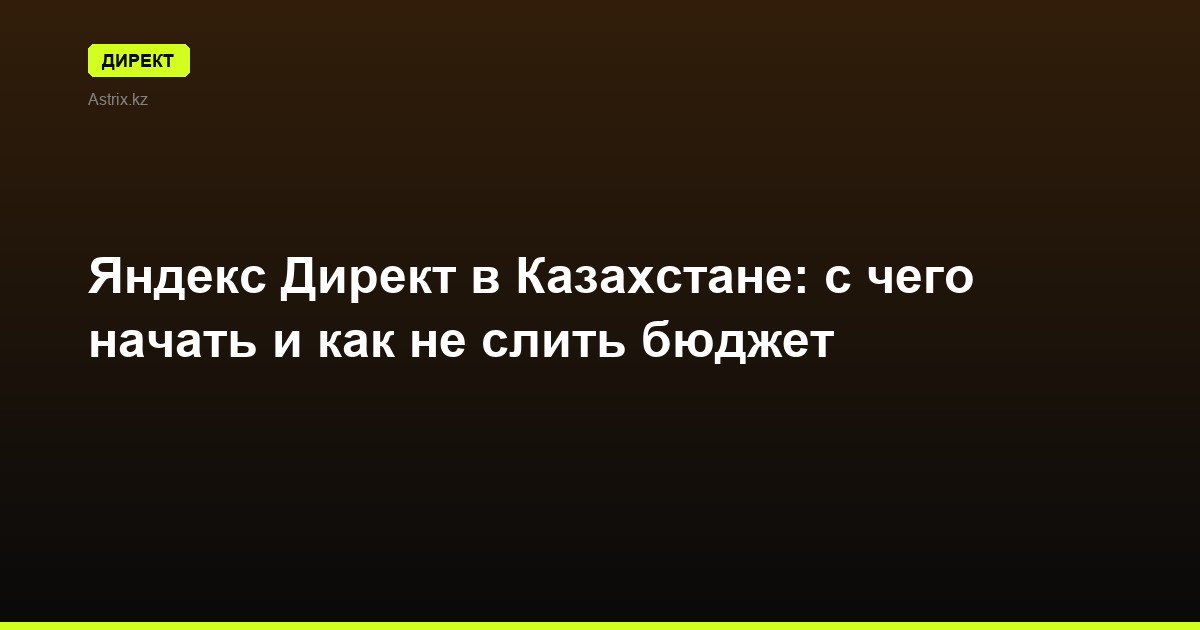 Яндекс Директ в Казахстане: с чего начать и как не слить бюджет